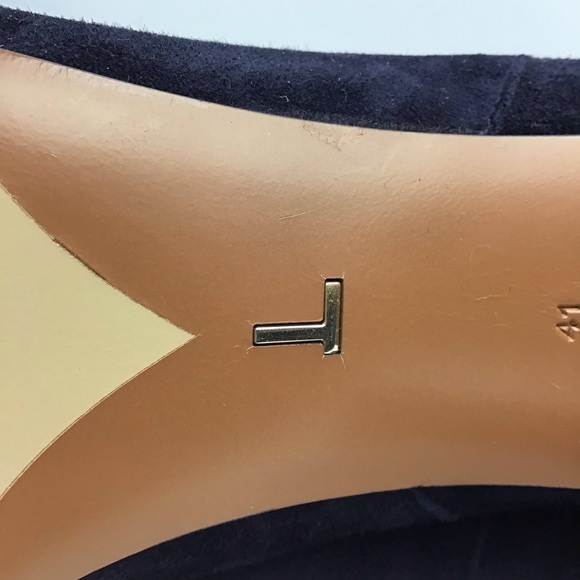 Lafayette 148 ADLEY Suede Block Heeled Knee High Boots Blue Sz 41 EU 11 … - Picture 11 of 16